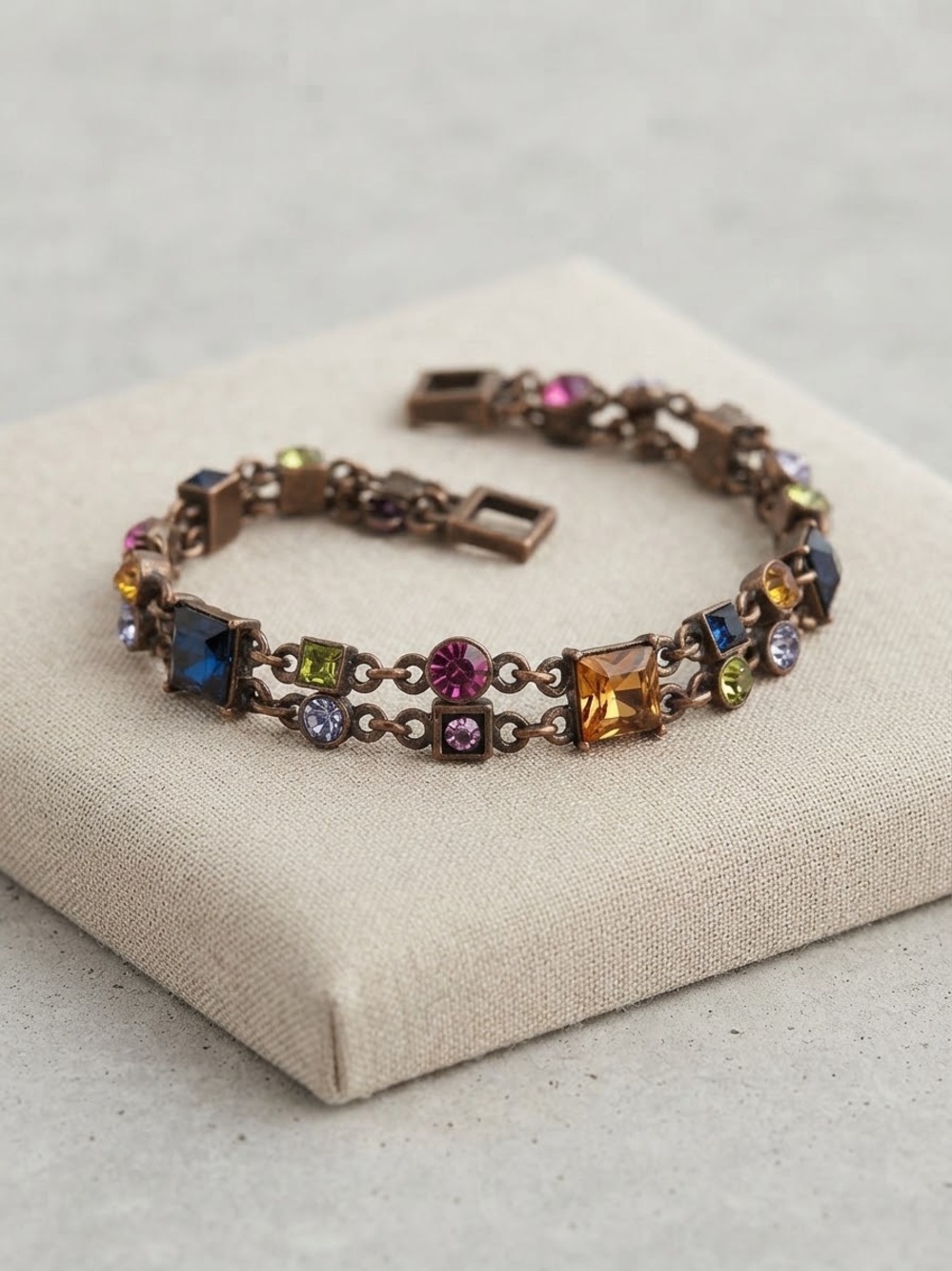 Multicolor Crystal Link Bracelet - Women Jewelry